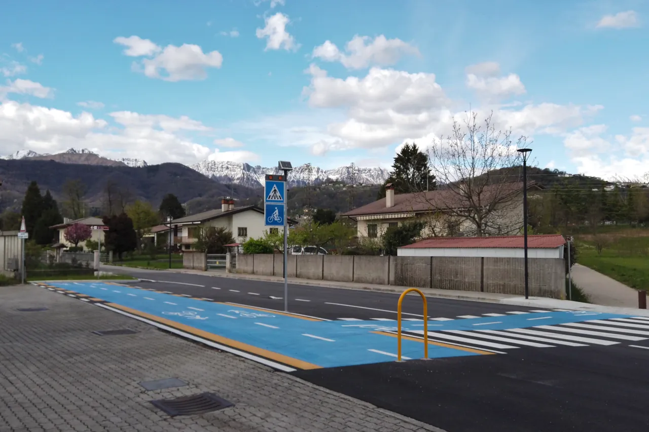 The new cycle path near Tarcento's train station