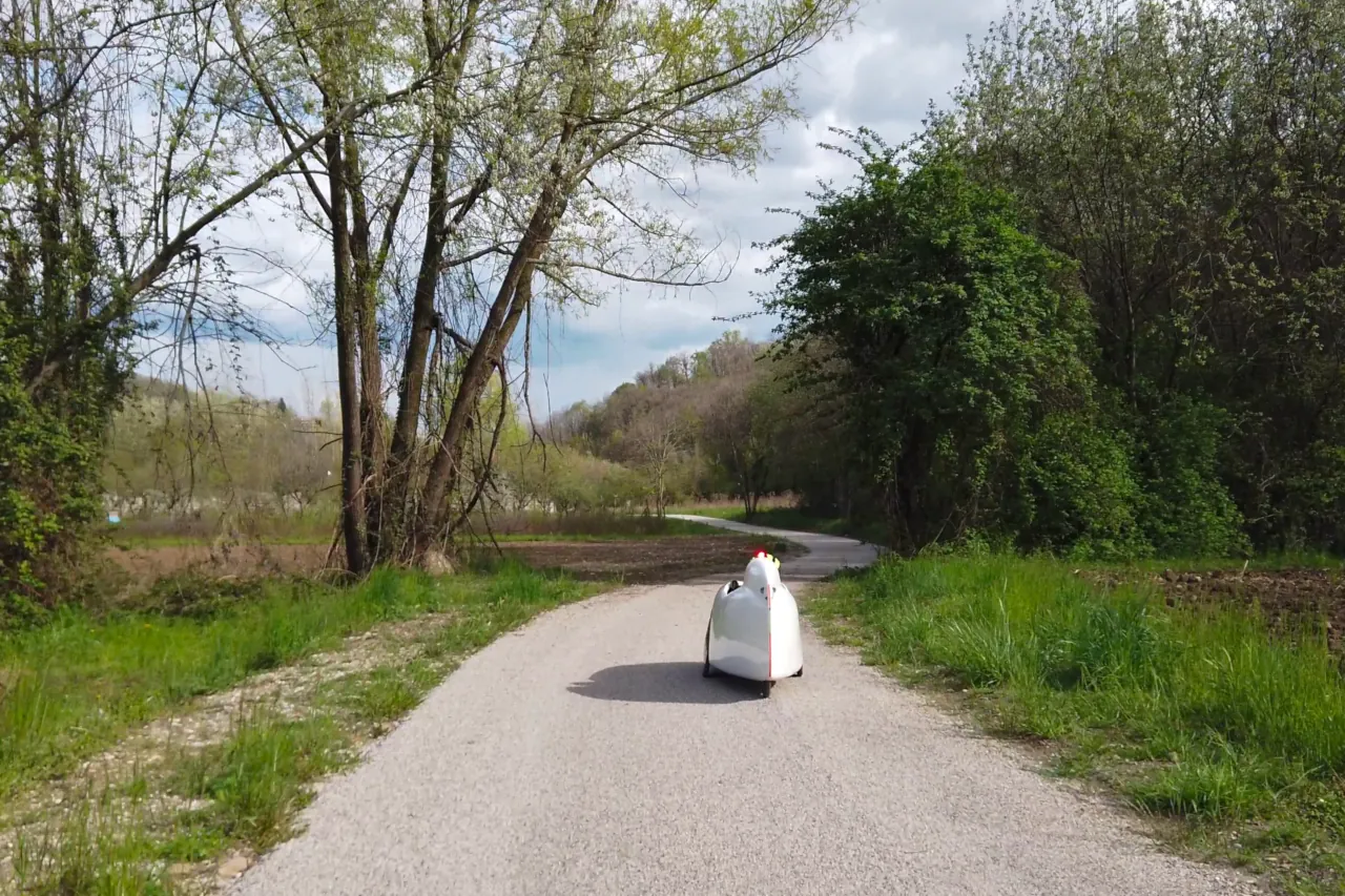 A section of the new cycle path at the foot of Segnacco hill